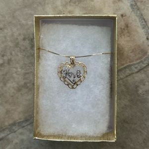 10K heart necklace